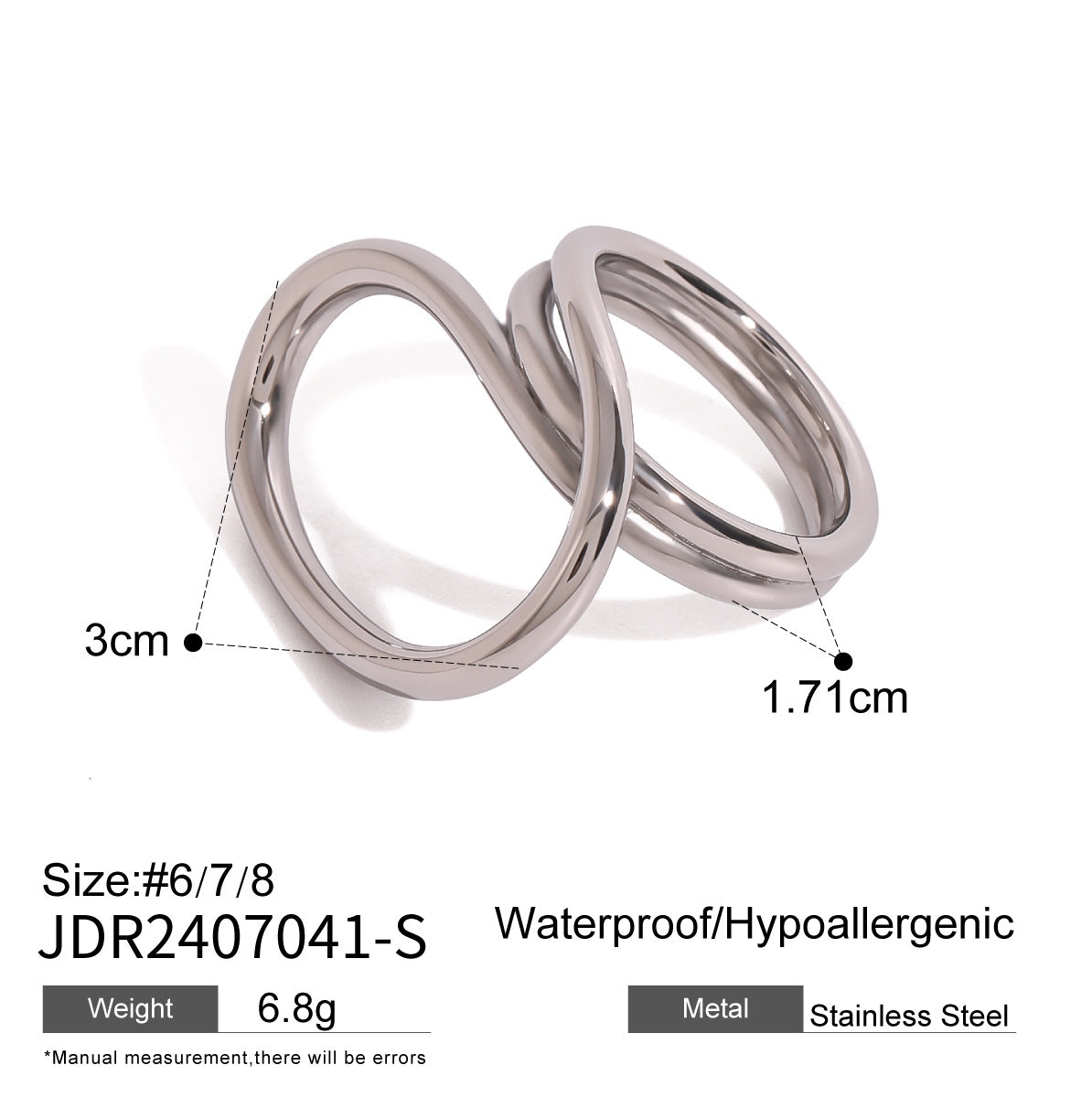 Luxury Elegant Gold Stainless Steel Rotating Rings