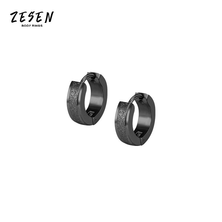 Men's Steel Circle Personalized Ear Clips Trendy Earrings