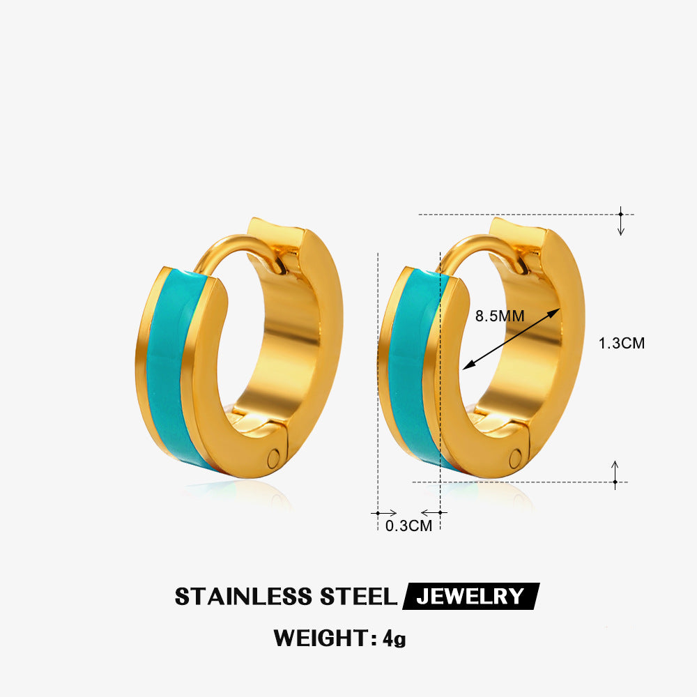 Women's Round For Niche Design Gold Plated Earrings