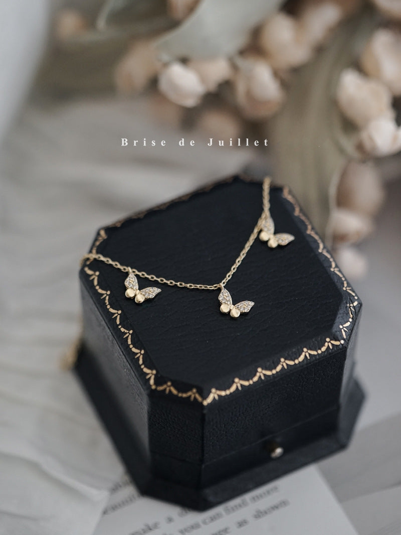 Three Butterflies Super Flash Inlaid Zircon Bracelets