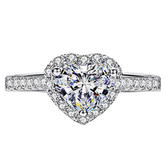 Trend Heart-shaped Water Drop Zircon Carat Rings