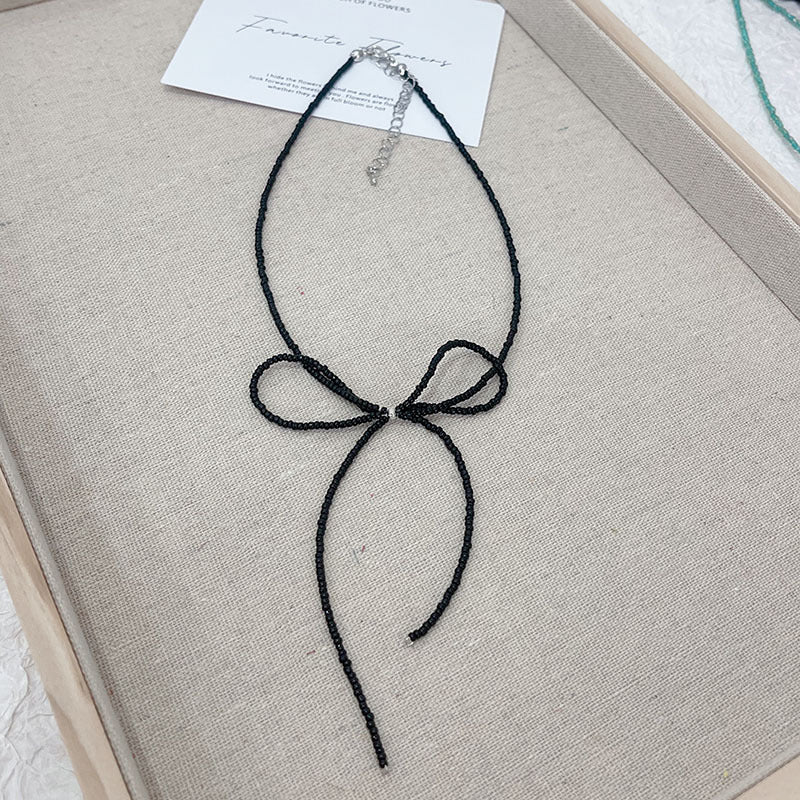 Unique Sweet Cool Hot Fried Street Bow Female Elegance Necklaces