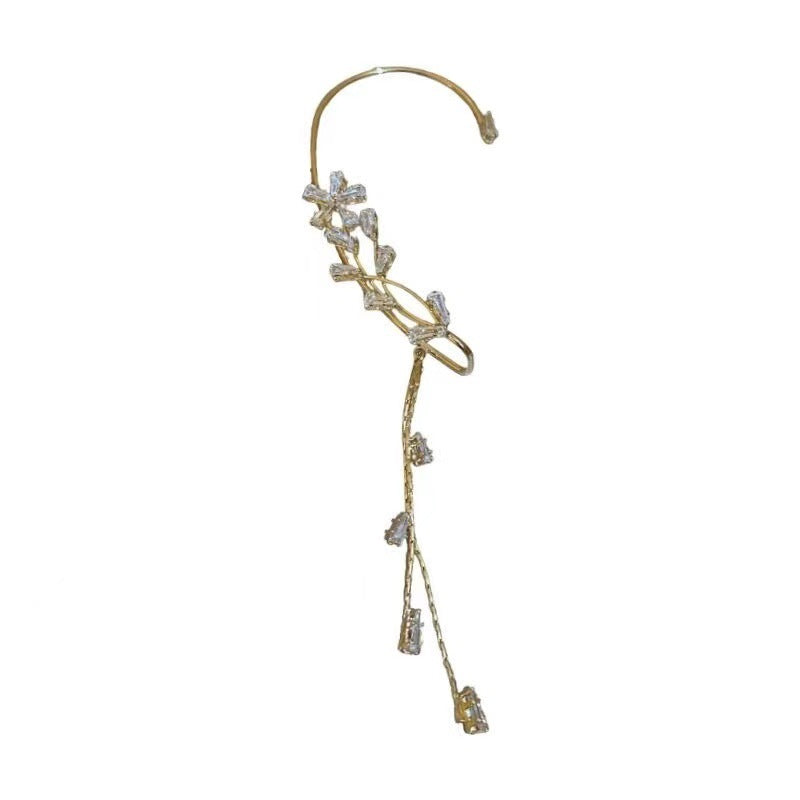 Sense Zircon Flower Ear Hanging Tassel Unique Earrings