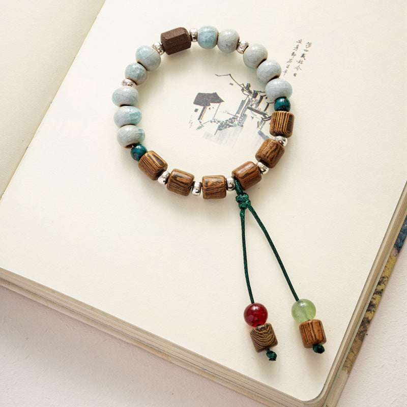 Women's & Men's Ornament Ice Crack Mori Style Single Circle Couple Bracelets