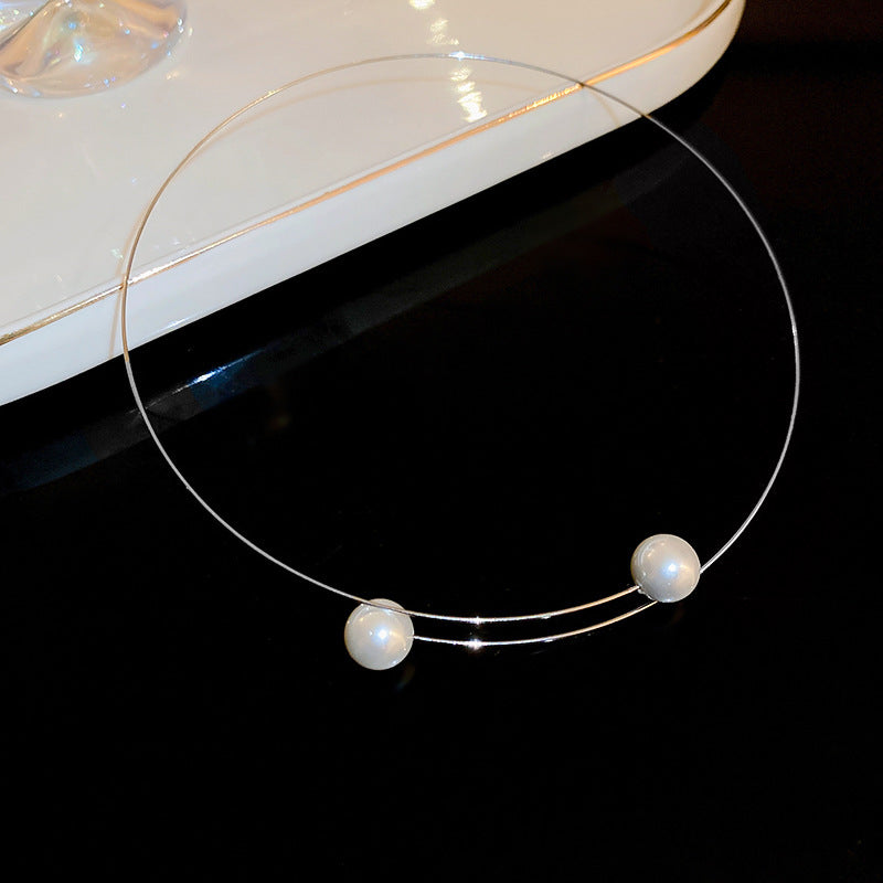 Circle Pearl Collar Fashion Elegant High Sense Geometric Necklace