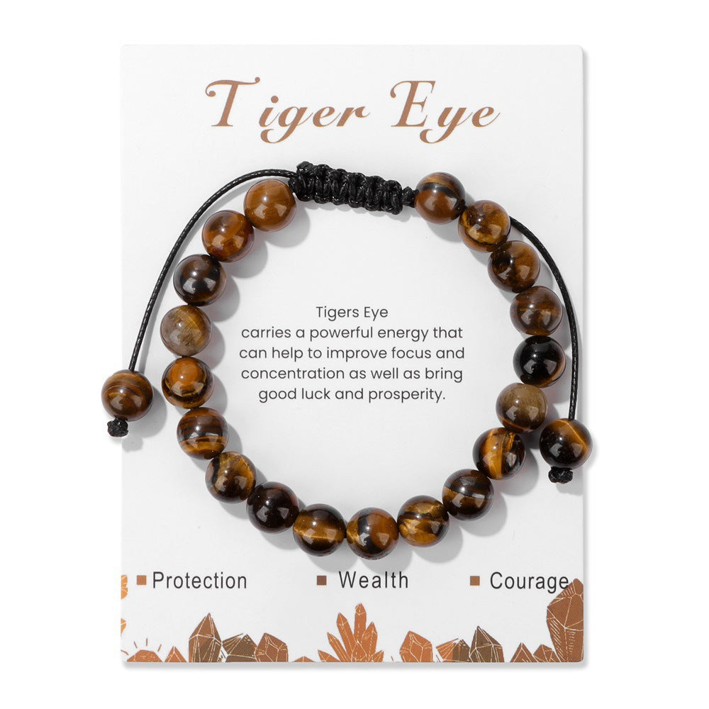 Men's Jam Amethyst Agate Woven Retro Simple Bracelets