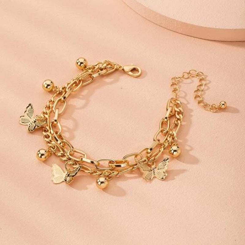 Popular Fashion Butterfly Simple Set Tassel Bracelets
