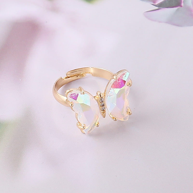 Women's Gradient Butterfly Female Personality Trendy Fashion Rings