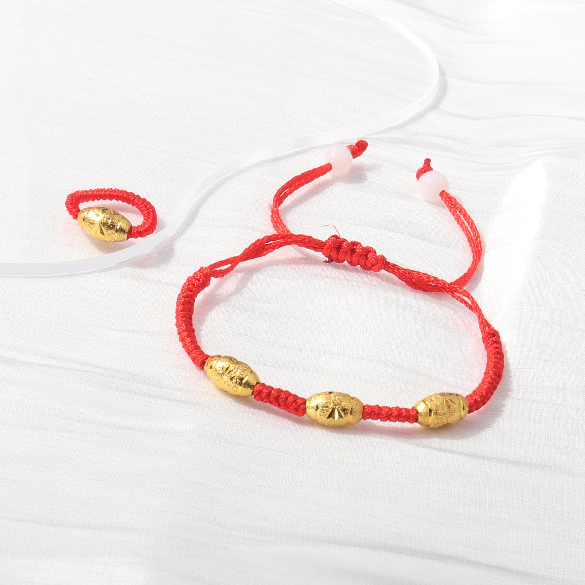 Flower Bead Woven Right Rain Couple Bracelets