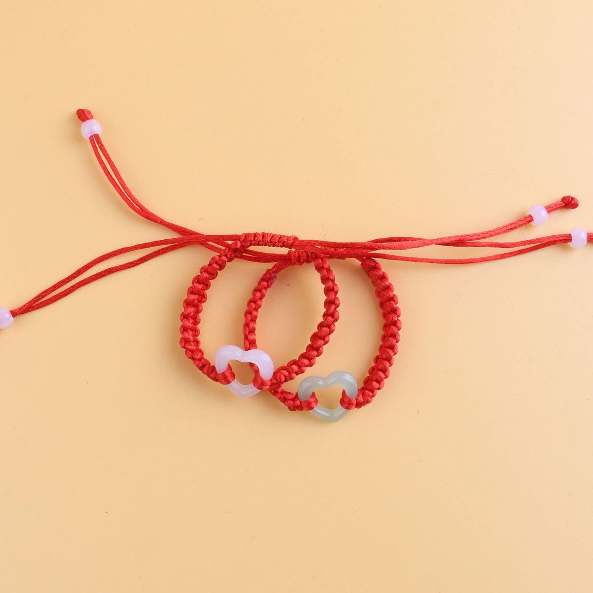 Style Heart Buckle Woven Red Rope Couple Bracelets