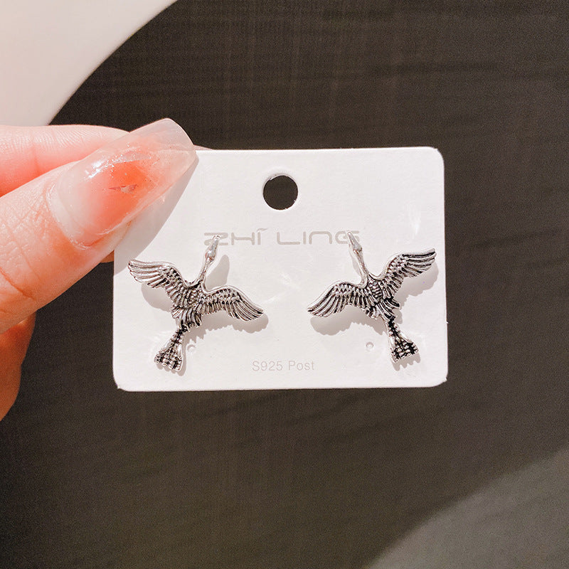 Style Antique Retro Personalized Yu Crane Niche Earrings