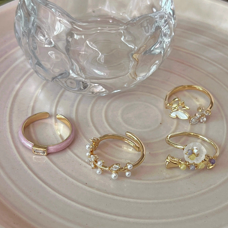 Women's Fritillary Butterfly Enamel For Fashion Unique Rings