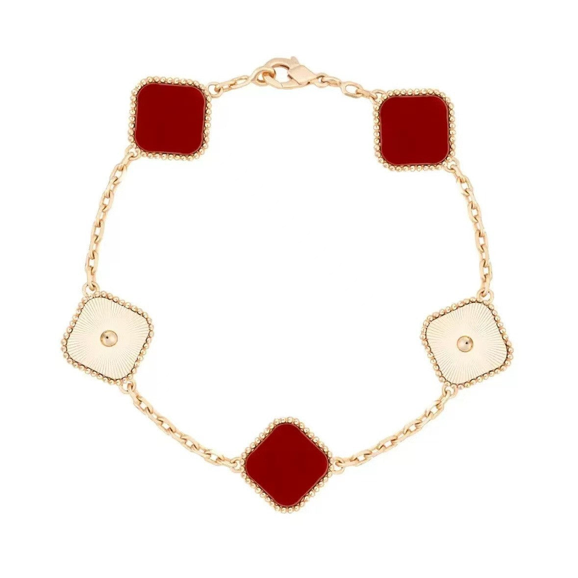 Belly Female Rose Gold Plated Fritillary Carnelian Bracelets