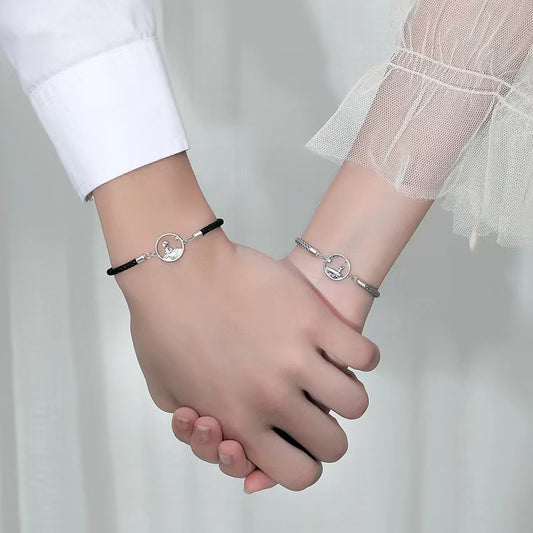 Women's & Men's Little Prince Fox Sterling Sier Couple Pair Bracelets