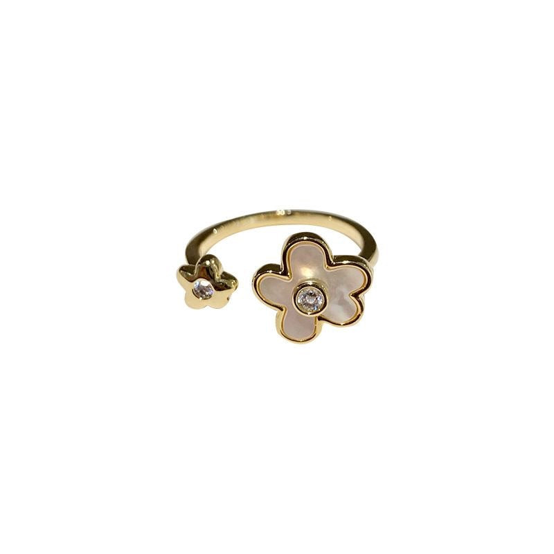 Butterfly Flower Open Finger Light Luxury Minority Rings