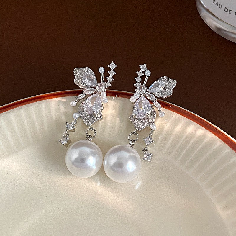 Shining Diamond Irregular Round Female Special Earrings