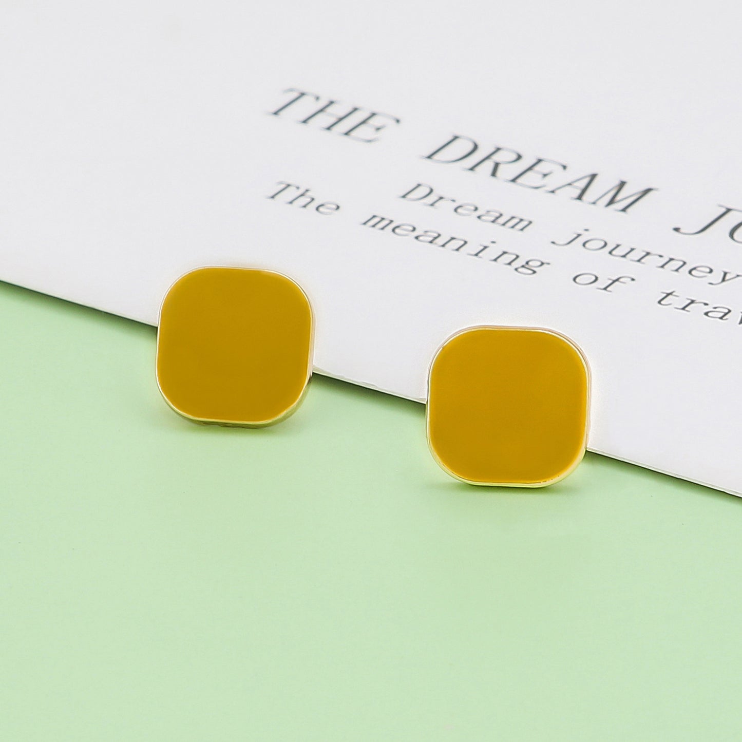 Women's Sier Needle Morandi Drop Glazed Niche Earrings