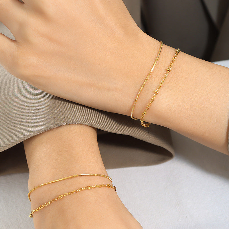 Ornament Meticulous Double Layer Snake Bones Chain Exquisite Bracelets