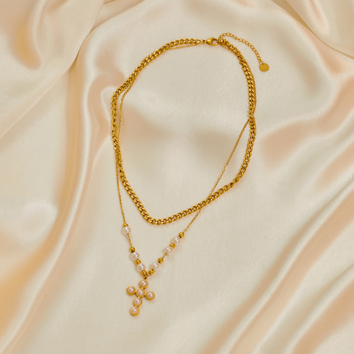 High-grade Pearl Gold-plated Titanium Steel Light Luxury Necklaces