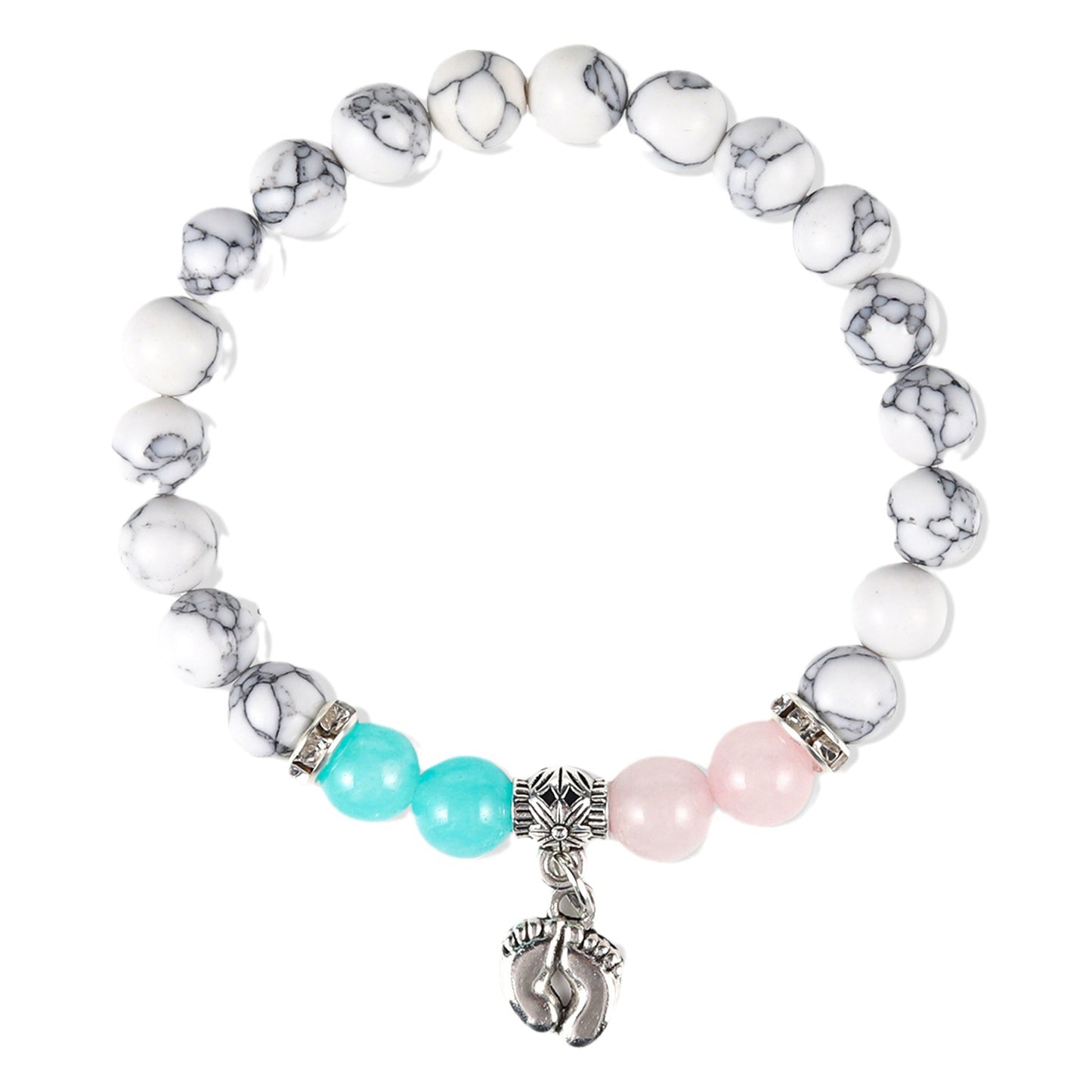 Chalcedony Pink Zebra Moonstone Crystal Female Bracelets