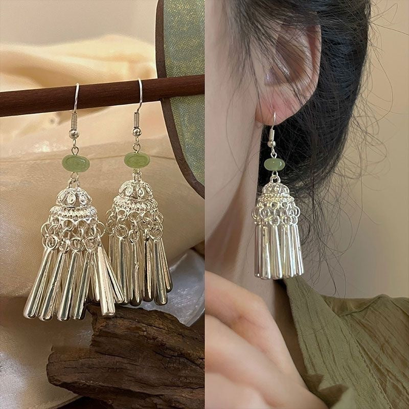 Women's National Fashion Cheongsam Elegant Bamboo Fan Earrings