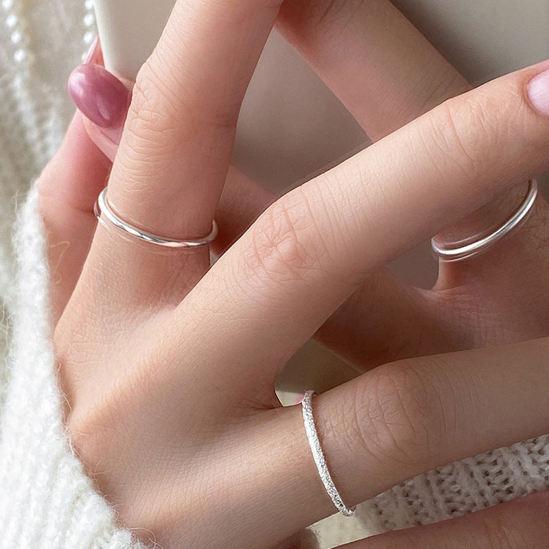 Women's & Men's Pure Sier Couple Simple Rings