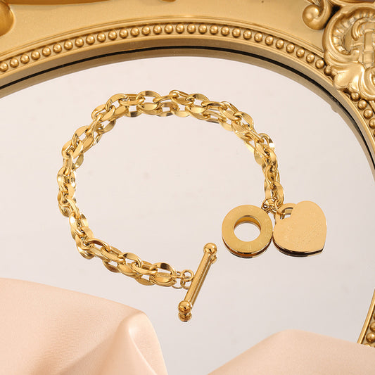 Love Stainless Steel Jewelry Personality Buckle Bracelets