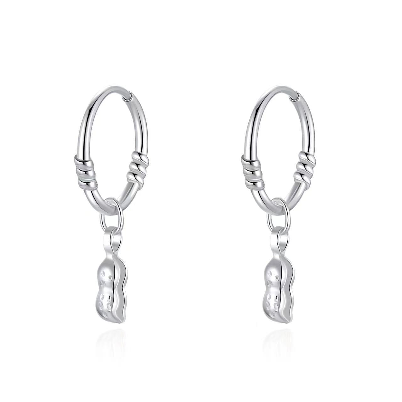 Sier Zircon Temperamental Minority Simple Pure Light Earrings