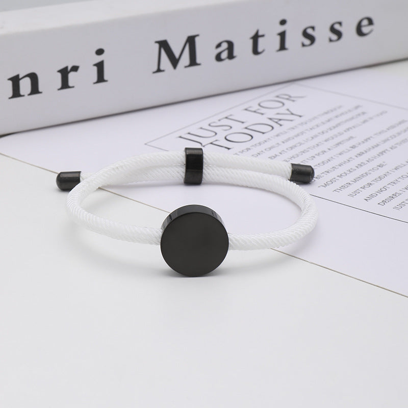Women's & Men's Printing Material Round Adjustable Stainless Steel Bracelets