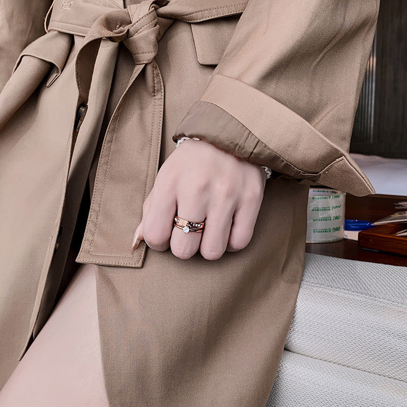 Large Zircon Affordable Luxury Fashion Niche Rings