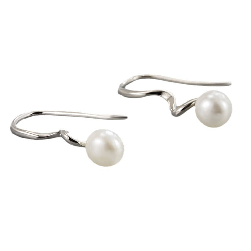 Spiral Pearl Female Light Luxury Minority Design Sense Advanced Delicate Ear Hook