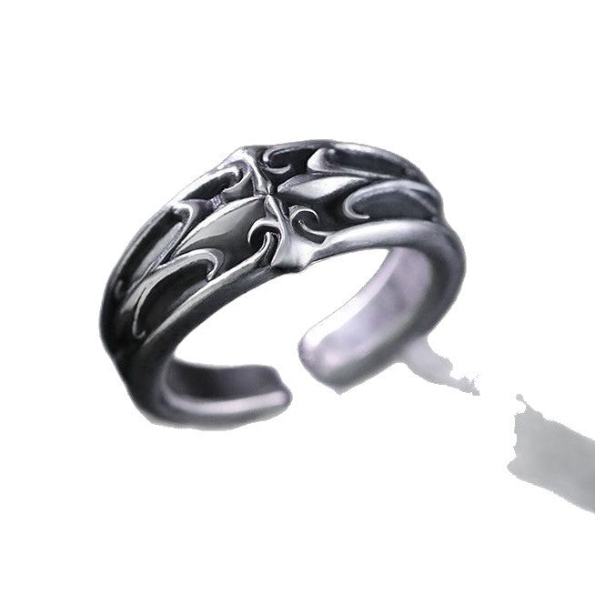 Men's Thai Sier High Sense Index Finger Cross Ring