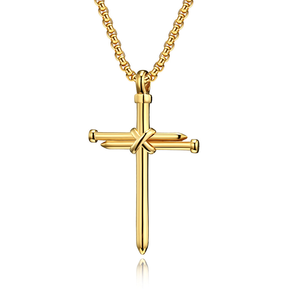 Style Stainless Steel Nail Cross Personalized Necklaces