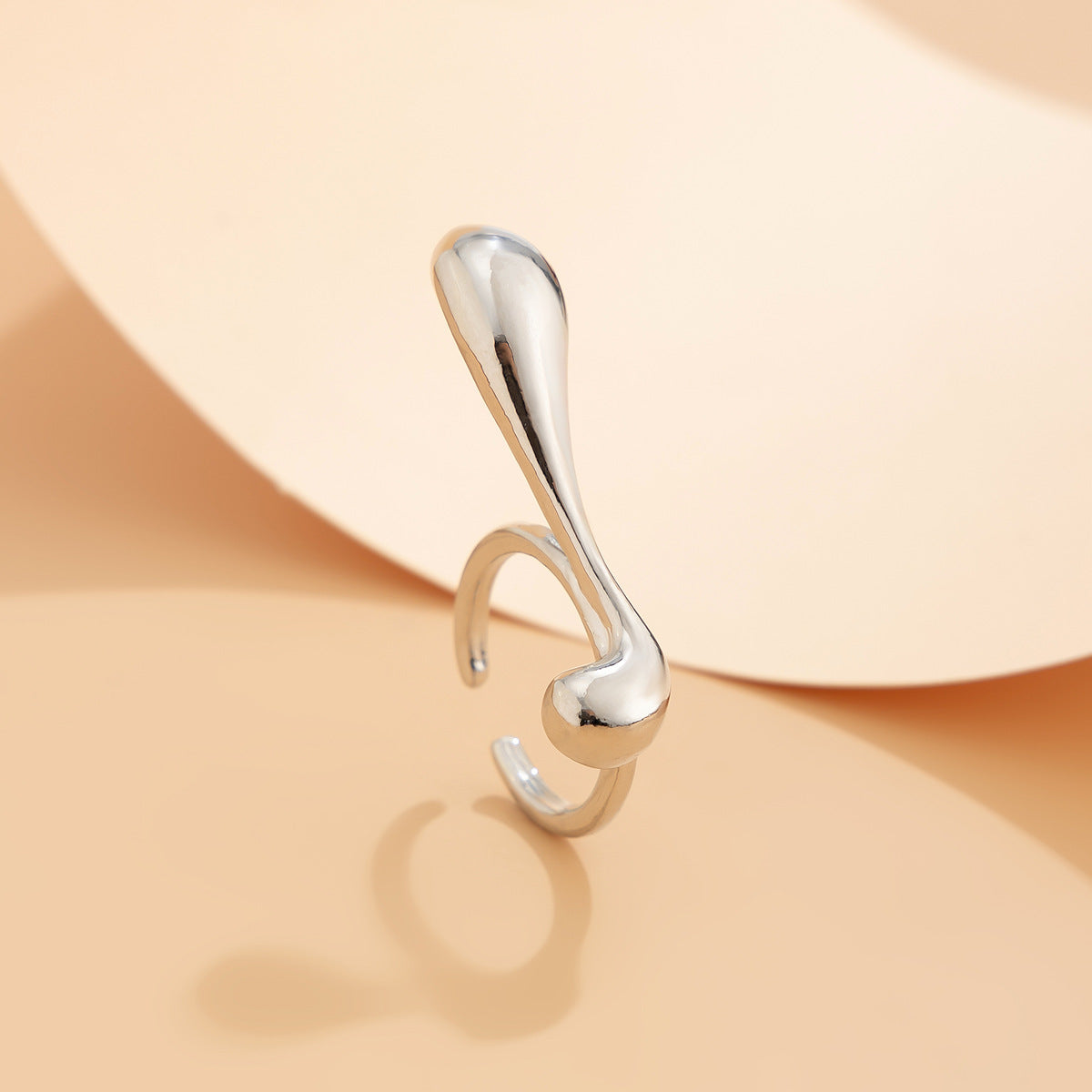 Style Metal Irregular Water Drop Petal Rings