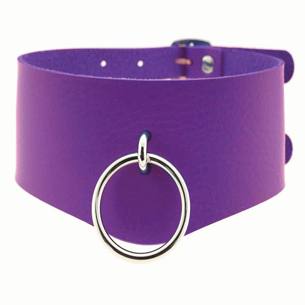 Nightclub Punk O-shaped Street Shooting Leather Necklaces