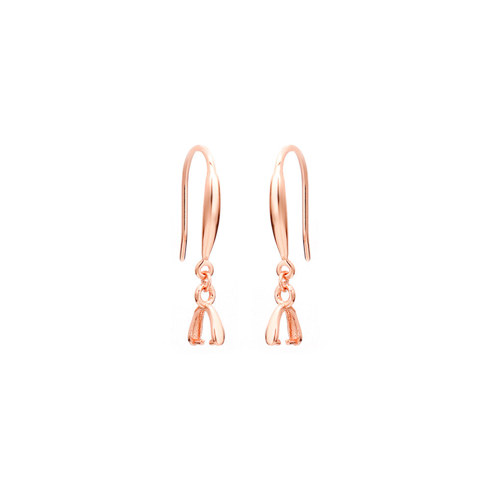 Sterling Sier Stamping Clipped Button Classic Style Personalized Ear Hook