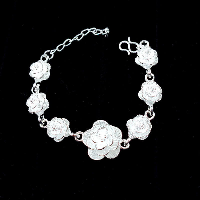 Sier Female Rose Fashion Temperament Anklet Summer Bracelets