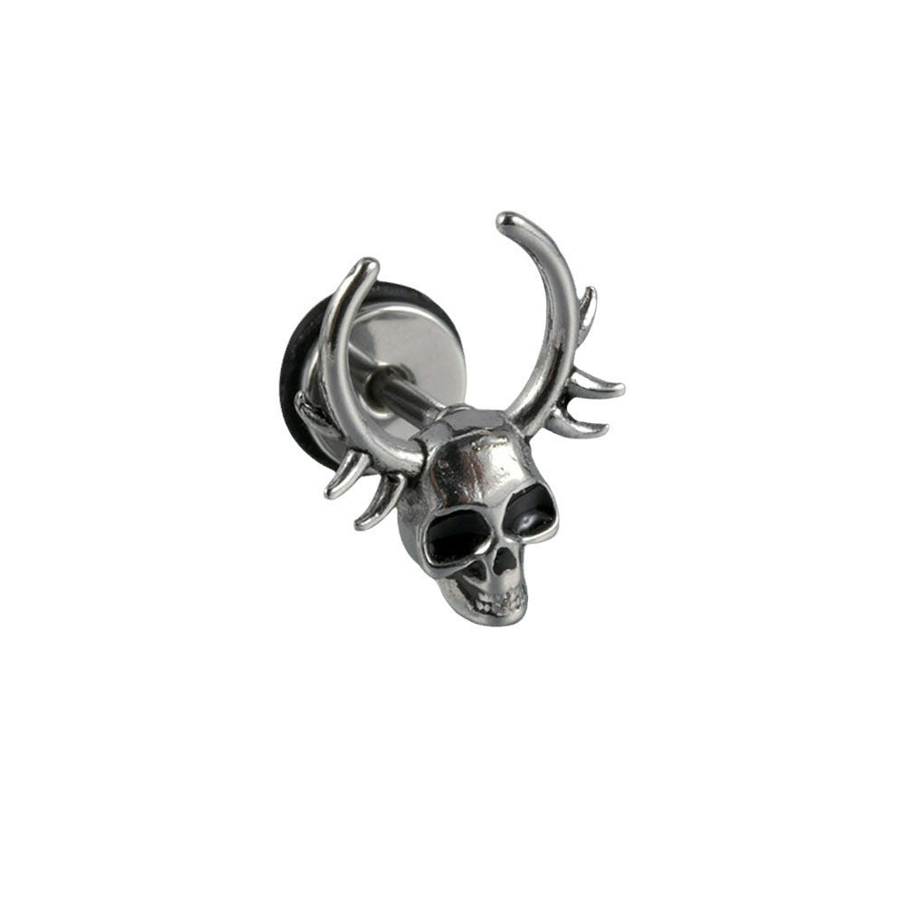 Steel Punk Skull Five Star Drop Earrings