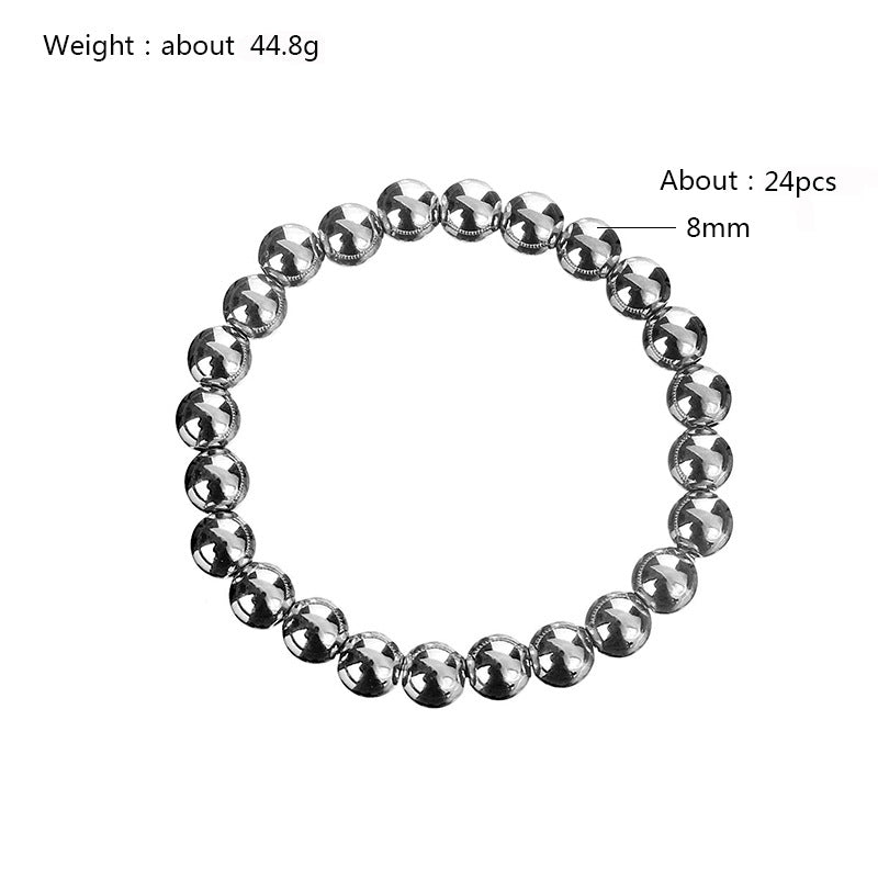 Men's Simple Fashion Steel Ball Material Elastic Bracelets