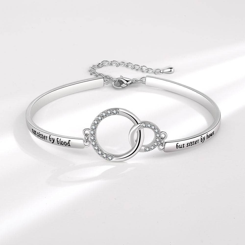 Ornament Simple Rhinestone Buckle Good Sisters Bracelets