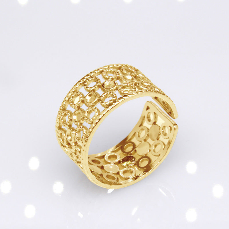 Women's & Men's Open Stainless Steel Type Adjustable Geometric Rings