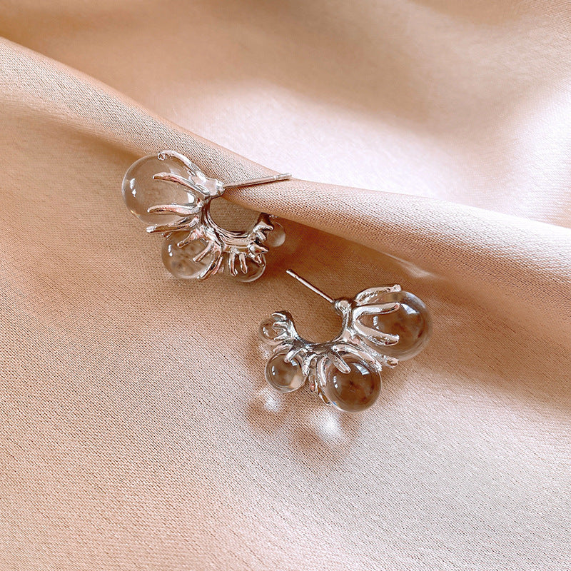 Needle Transparent Resin Geometric Simple High Earrings