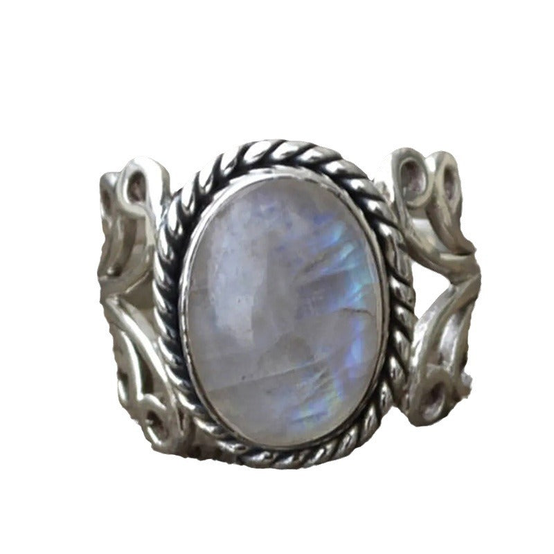 Women's & Men's Shi Retro Fashion Imitation Moonstone Ring