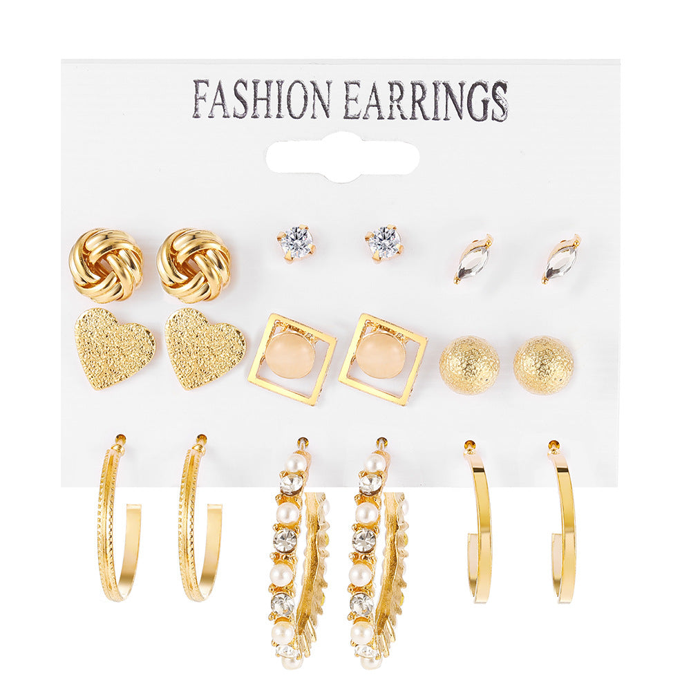Pearl Creative Tassel Suit Boho Flower Earrings