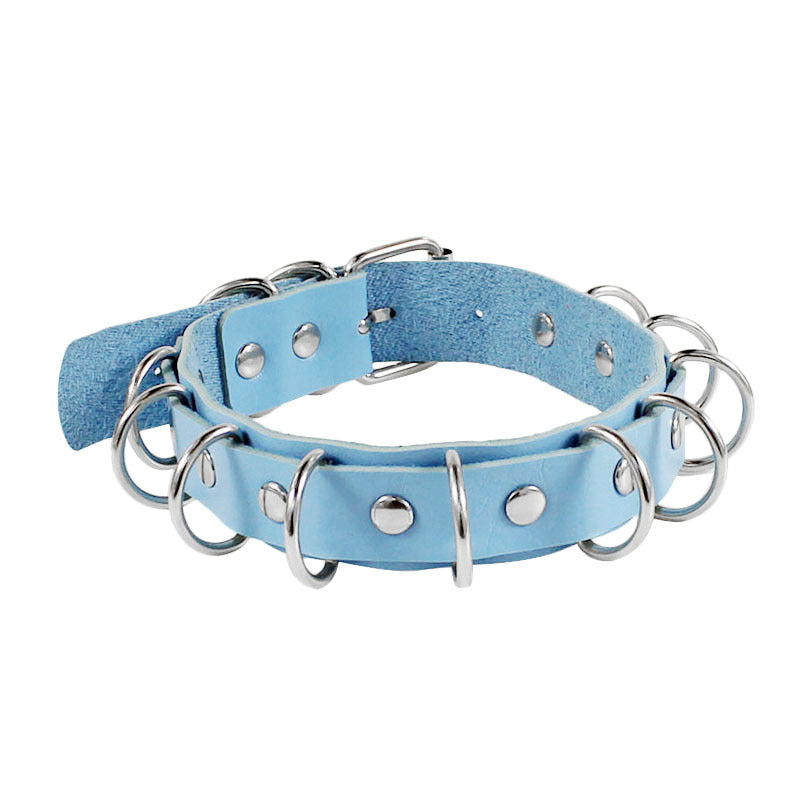 Creative Ornament Punk Exaggerated Leather Metal Necklaces