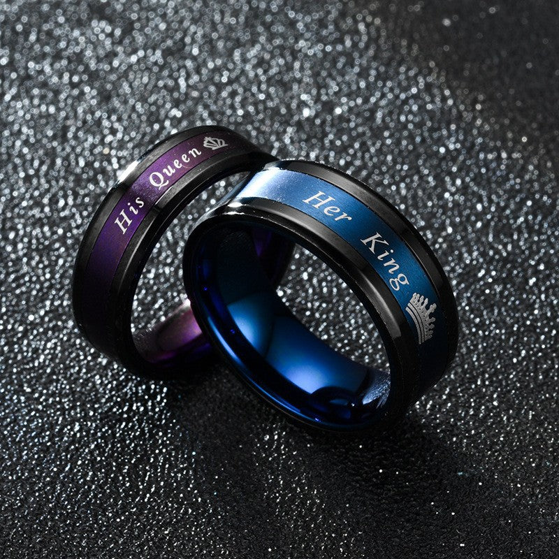 Fashion Ornament Mixed Color Blue Purple Rings
