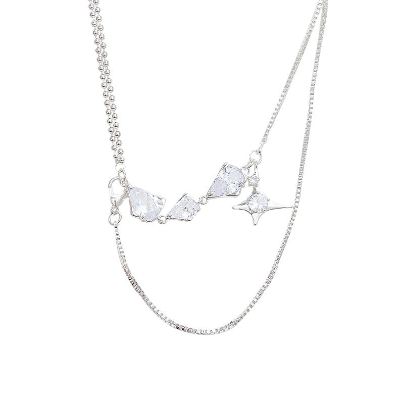 Super Flash Zircon Female Light Luxury Minority Design Sense Clavicle Necklaces