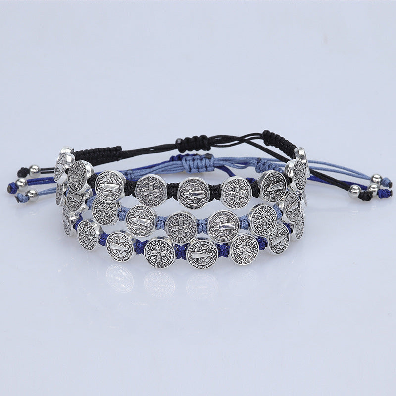 Cool Men's Figure Portrait Woven Holiday Bracelet