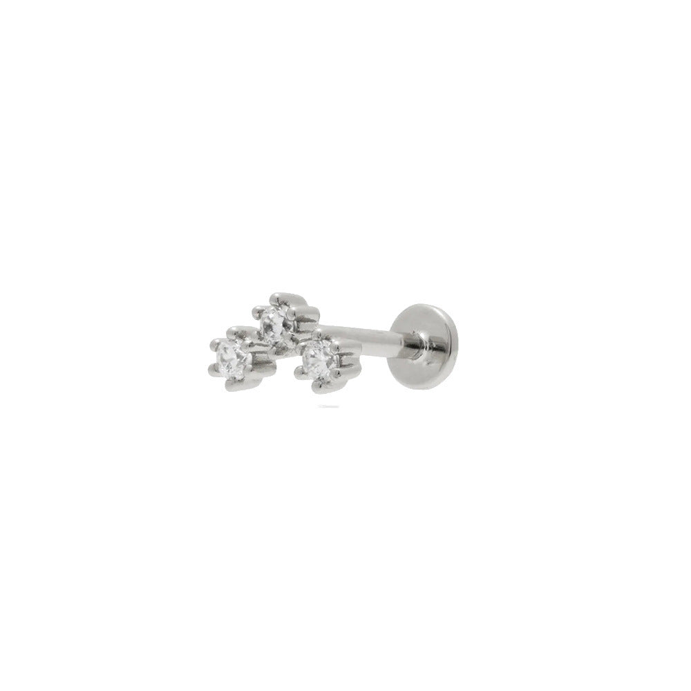 Flat Head Push Piercing Thread Cartilage Earrings