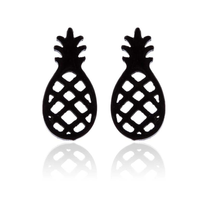 Summer Fruit Ear Fashion Stainless Steel Simple Cherry Apple Strawberry Stud Earrings